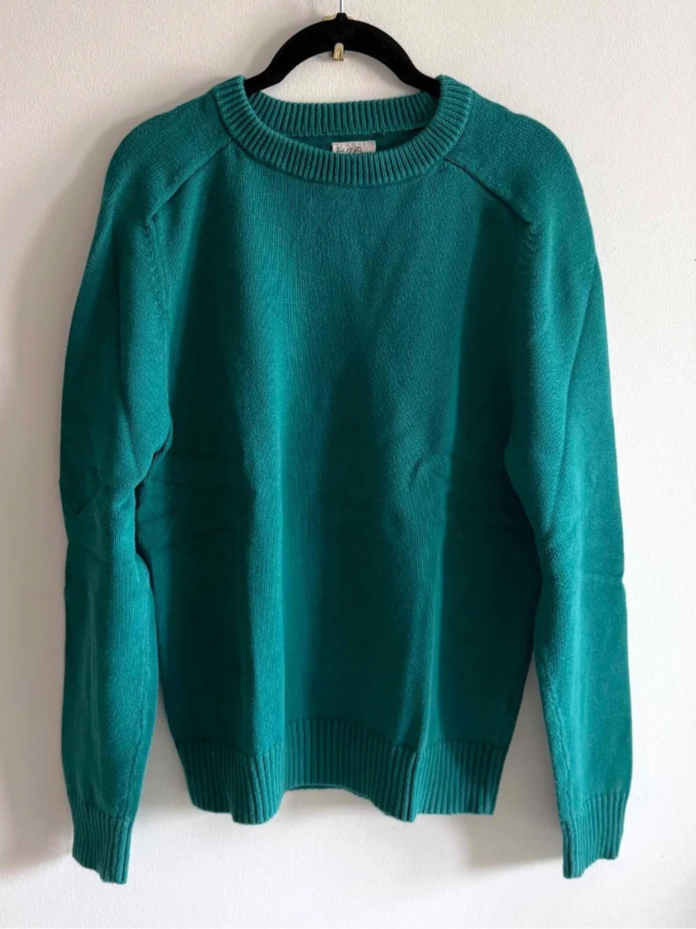 J.Crew Heritage Cotton Crewneck Sweater Men M Teal Green